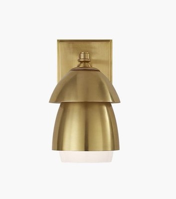 Thomas O Brien Whitman Small Scone Brass Finish Brass Shade No Bulb | TOB2111HAB