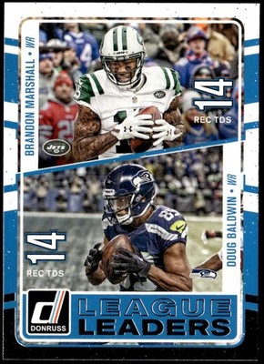 2016 Donruss #2 Brandon Marshall / Doug Baldwin League Leaders E1
