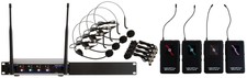 VocoPro Digital-Quad-B-500 Four Channel UHF Wireless Mic System Configured with