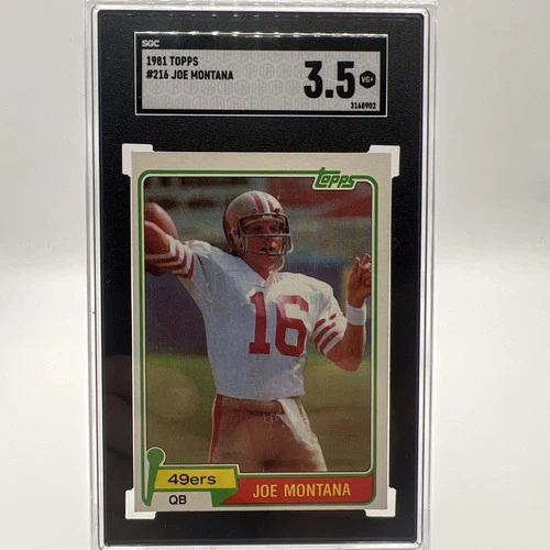 1981 Topps #216 Joe Montana Rookie SGC 3.5 San Francisco 49ers HOF Football Card