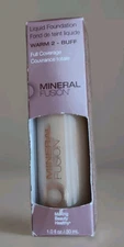 Mineral Fusion Full Coverage Liquid Foundation 1.0 fl Oz Warm 2 Buff NIB