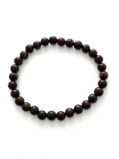 Natural Dark Red Jasper 7.5" 6.5mm Bead Bracelet w/Stretch Cord