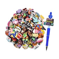 160Pcs Silicone Focal Beads Bulk, Different Random Mix Collections ... Fast Ship