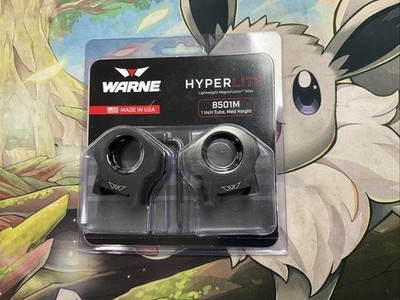 Warne 8501M Hyperlite 1'' Med Scope Rings Magnafusion Picatinny+Weaver USA 