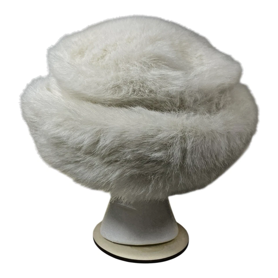 De Colección Betmar Nueva York Imitación Piel Retro Invierno Sombrero Mujer Pastillero Estilo Clásico Blanco Foto 4 de 4