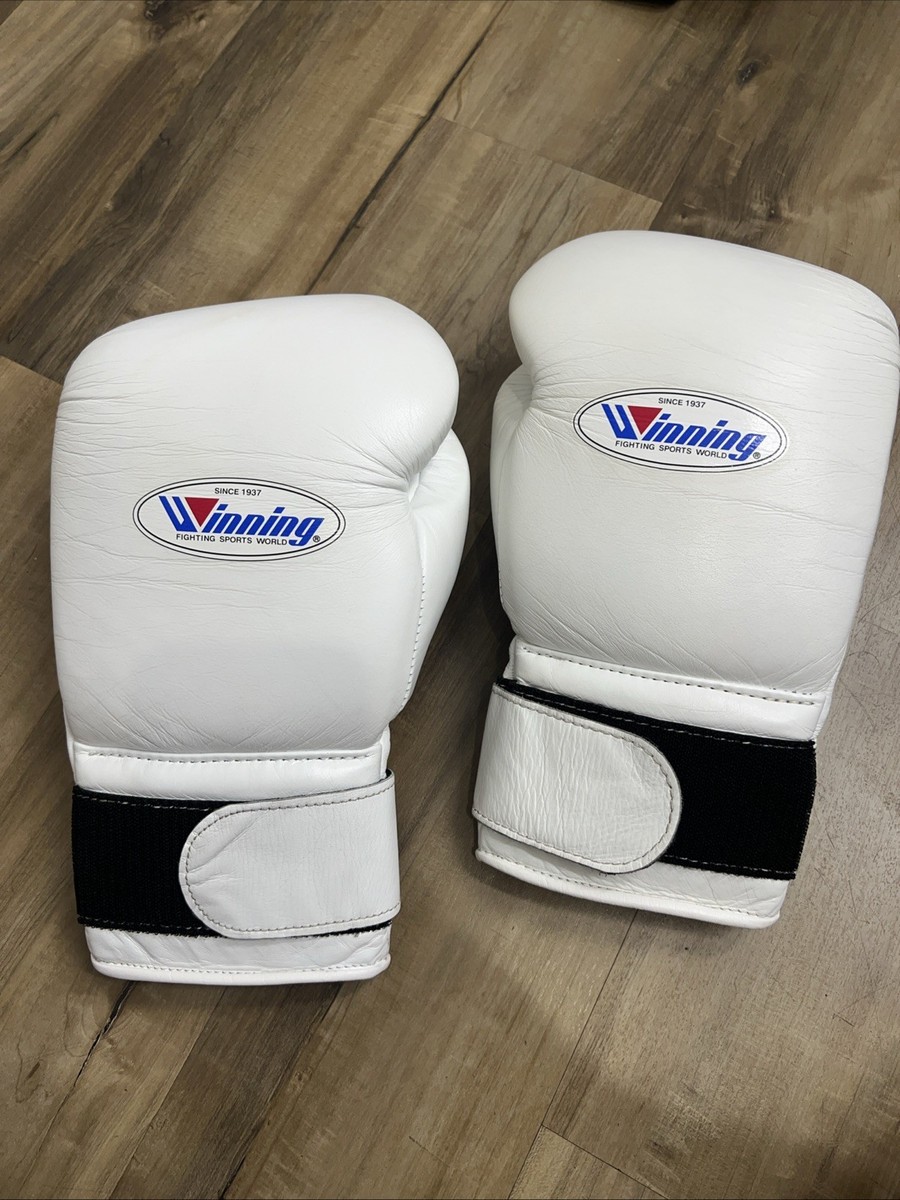 Winning MS-600B White 16oz Hook and Loop Boxing Gloves Japan | eBay