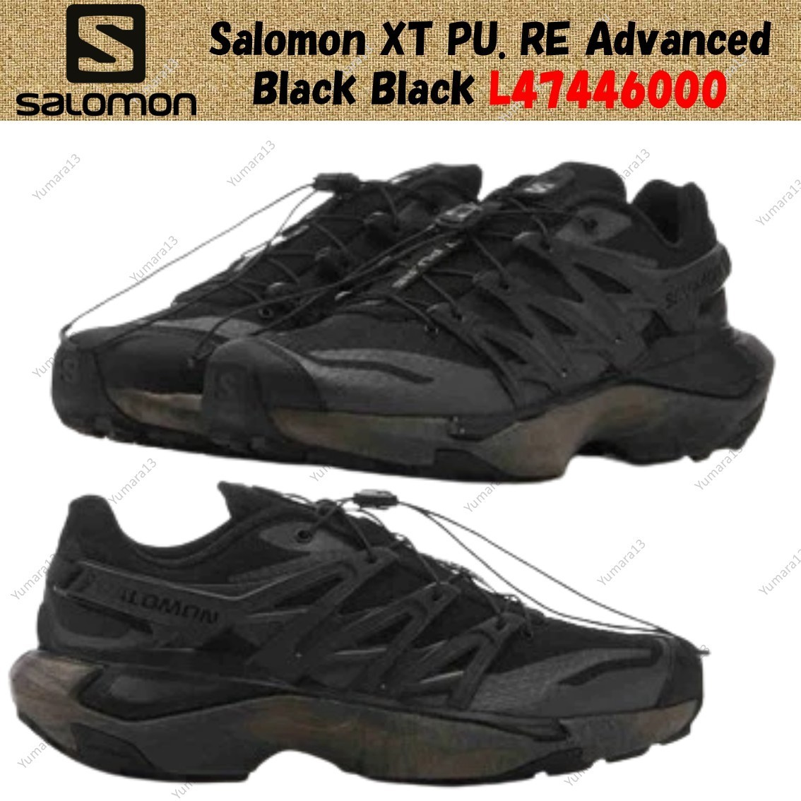 Salomon XT PU. RE Advanced Black Black L47446000 Men's Size