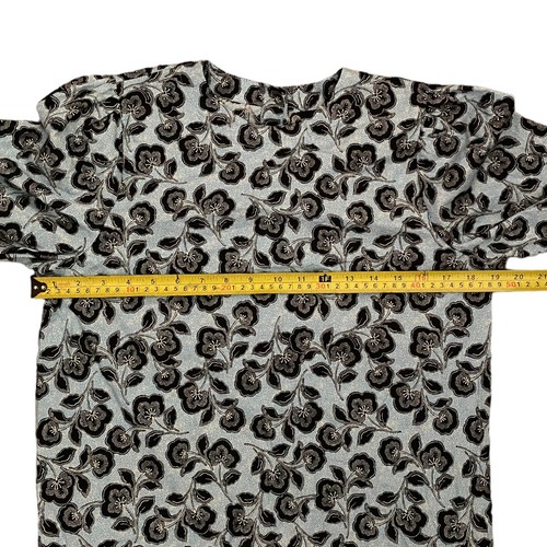 Who What Wear Cotton Blue Floral Button Back Blouse Small - Picture 3 of 4