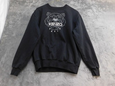 Kenzo Paris Tiger Embroidered Sweatshirt Black Sz S Crewneck Pullover