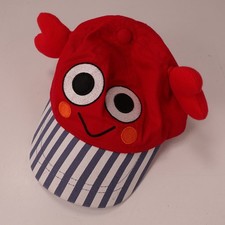 julie JOE Boys Red Crab Hat Blue White Stripe Cotton