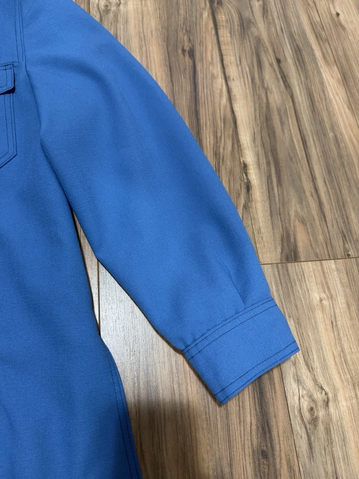 Vintage 1970’s Men's Leisure Blue Full Suit XL Top 36X31 Disco Pants Palm Beach - Image 4 of 4