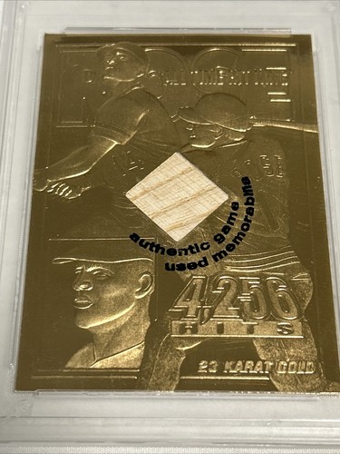 Graded 10 Gem MT - FEEL THE GAME Pete Rose Game used bat 23kt Gold Limited /755 - Picture 3 of 10