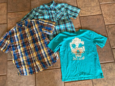 BOYS PLAID SZ XXL, 1X; SHIRTS  SKULL ISLAND T BLUE/YELLOW/TEAL 2079