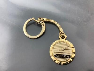 Vintage Promo Keyring FORD FALCON Golden Metal Keychain Ancien