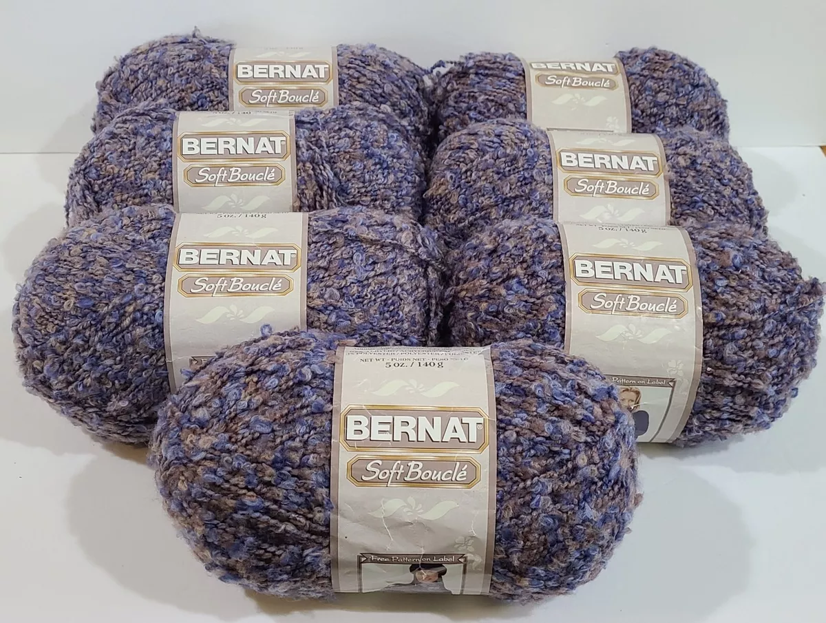 Bernat Soft Boucle Yarn Westport Shades 5 oz./140g Skeins Bulky (Lot of 7)  NEW