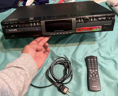 Philips CDR775 audio CD Recorder W/  Remote Part Or Repair Read Dual Deck Read