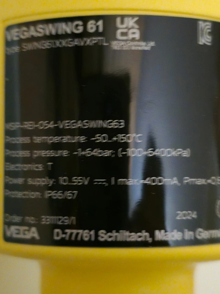 Переключатель уровня вибрации Vega VEGASWING 61 серия SWING61.XXGAVXPTL - Изображение 4 из 4