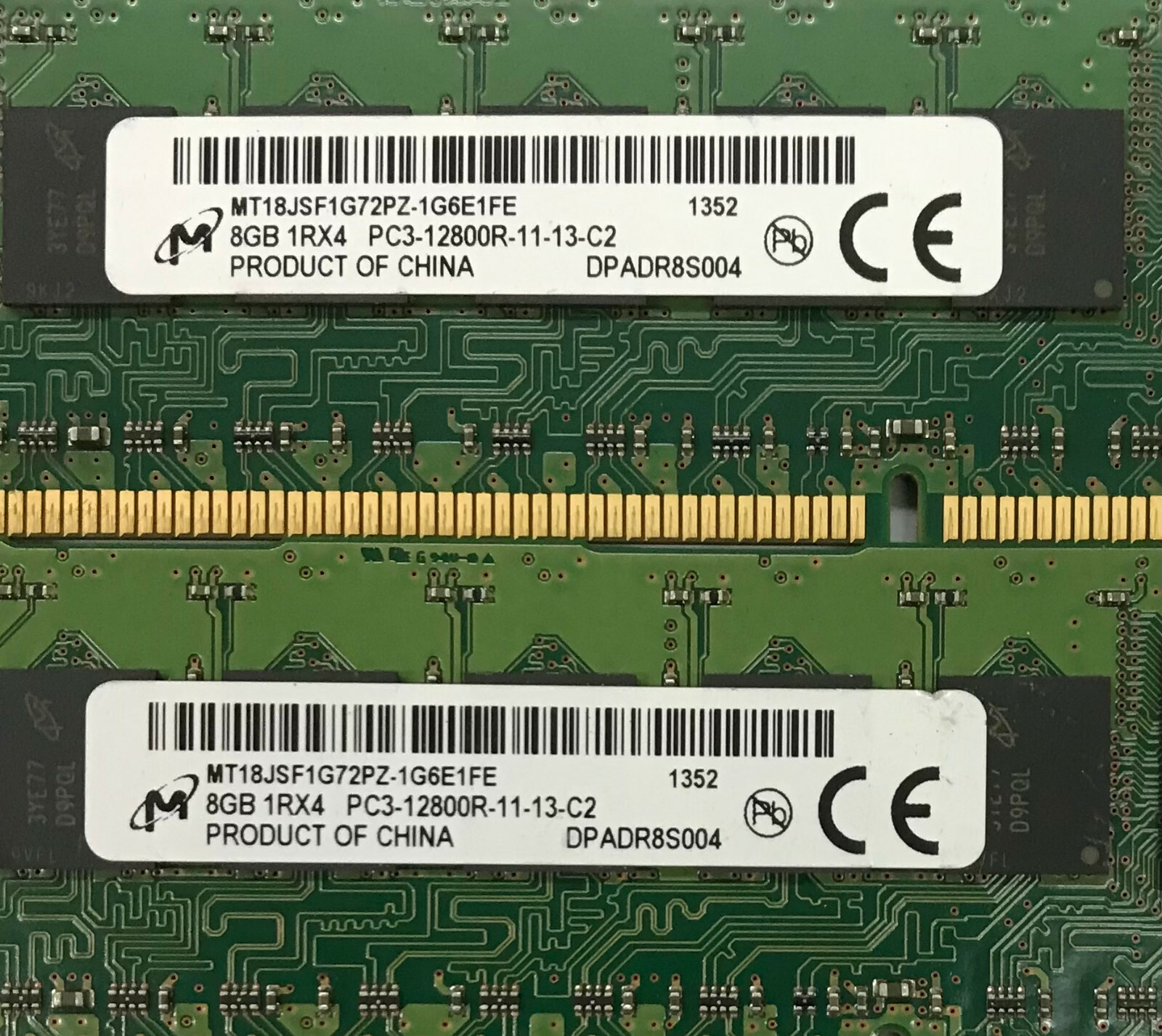 RAM Serveur Micron 16GB (2x8GB) DDR3-1600 ECC Registered - Occasion Testée