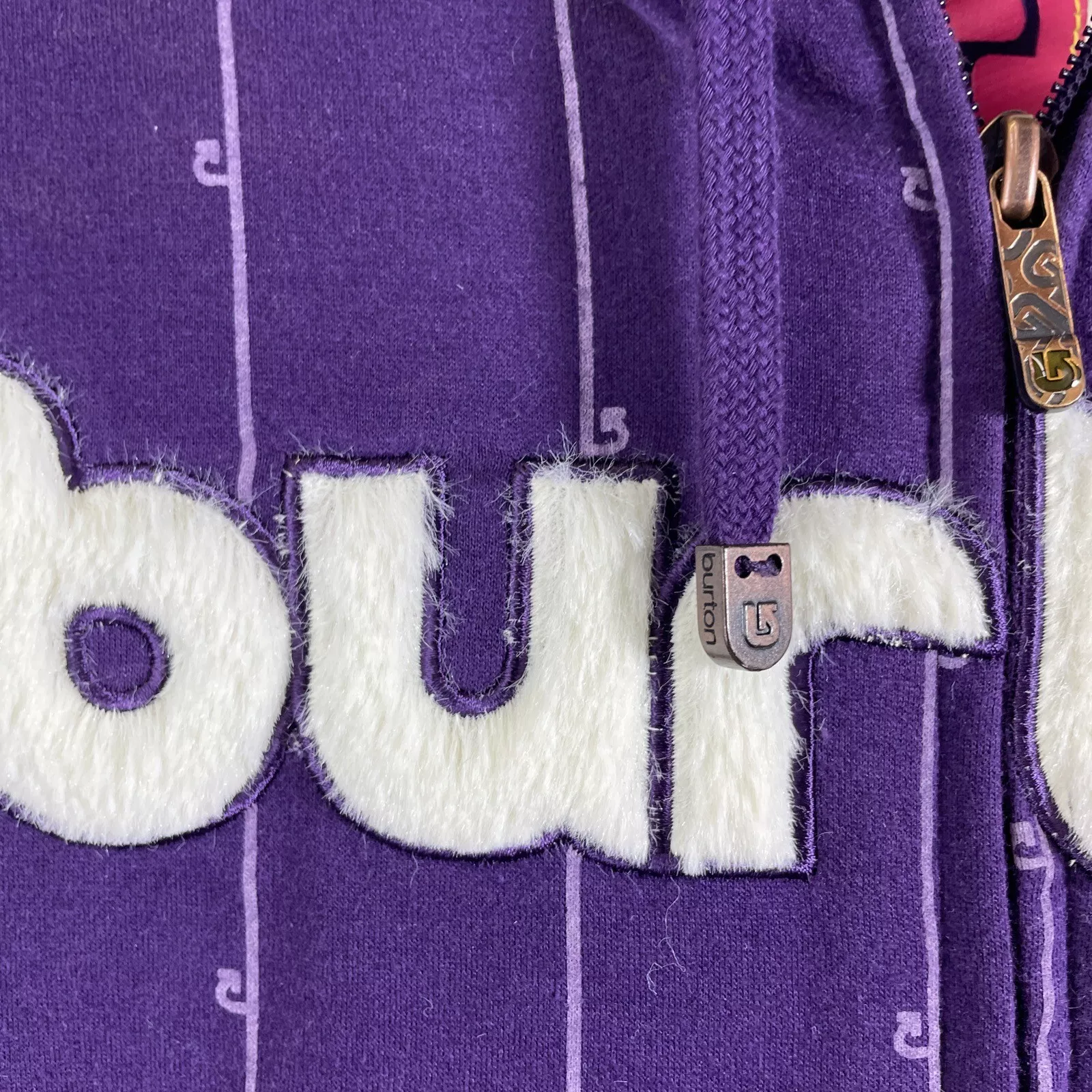 burton full zip faux fur lined pockets snowgear jacket