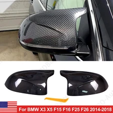 For BMW X5 F15 X4 F26 X3 F25 28i 35i 2014-18 Carbon Fiber Side Mirror Cover Caps