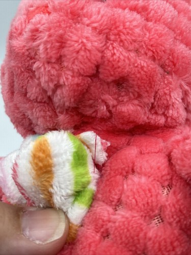 Peluche KellyToy coniglietto coniglio rosa diamante strisce con fiocco cravatta 8" 2016 - Foto 19 di 21