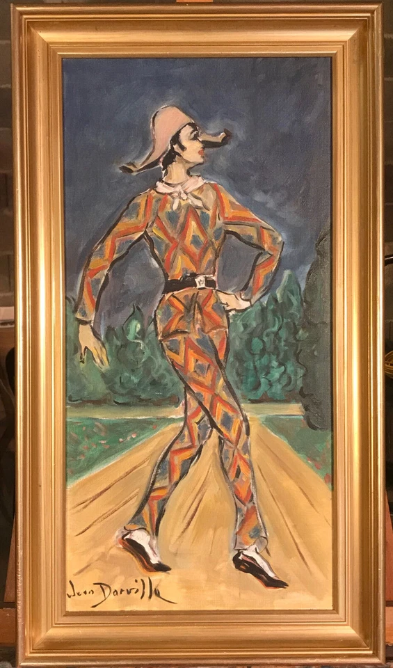 JEAN DORVILLE (1901-1986) Tableau Huile sur toile ARLEQUIN 60X30 cm - Photo 2/4