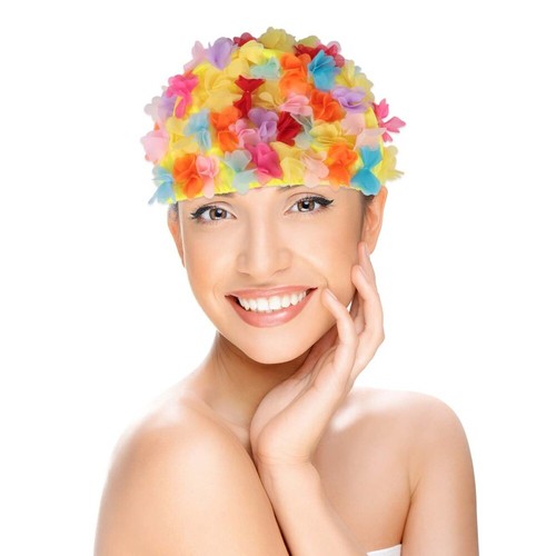 3D Vintage Floral Woman Swim Cap Petal 