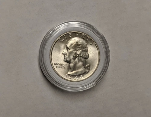 1945 Washington Quarter - Superb Gem Lustrous Uncirculated Silver 25¢ Coin