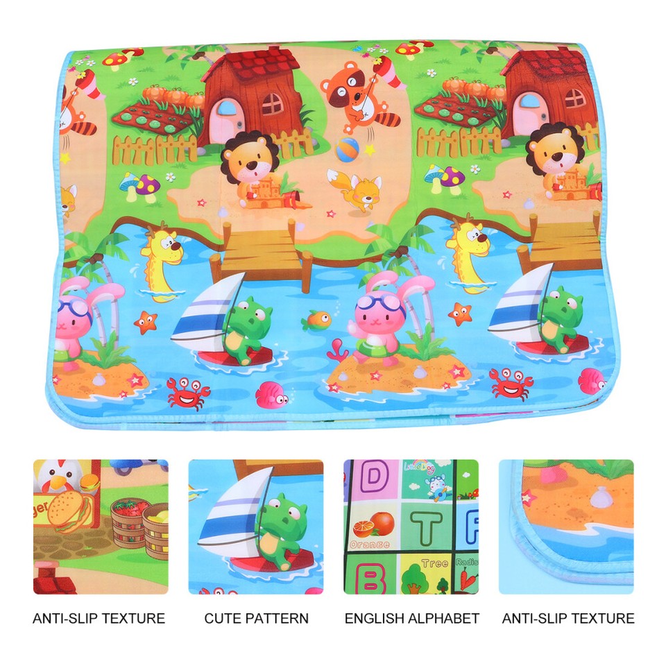 DoubleSided Cartoon Newborn Play Mat Safe Crawling Play Pad Baby