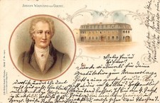 L414 Johann Wolfgang von Goethe 1898 german polymath writer litho postcard