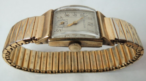 VINTAGE MEN BULOVA 21'J MODEL 8AE WRISTWATCH 10K GOLD FILLED CASE RUNS