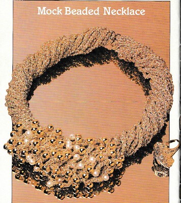 Mock Beaded Necklace - 14'' long - Size 10 crochet thread- Crochet Pattern ONLY