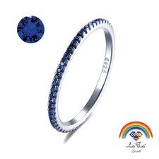 Anello Veretta Girodito Blu in argento 925 rodiato - Rainbow Collection