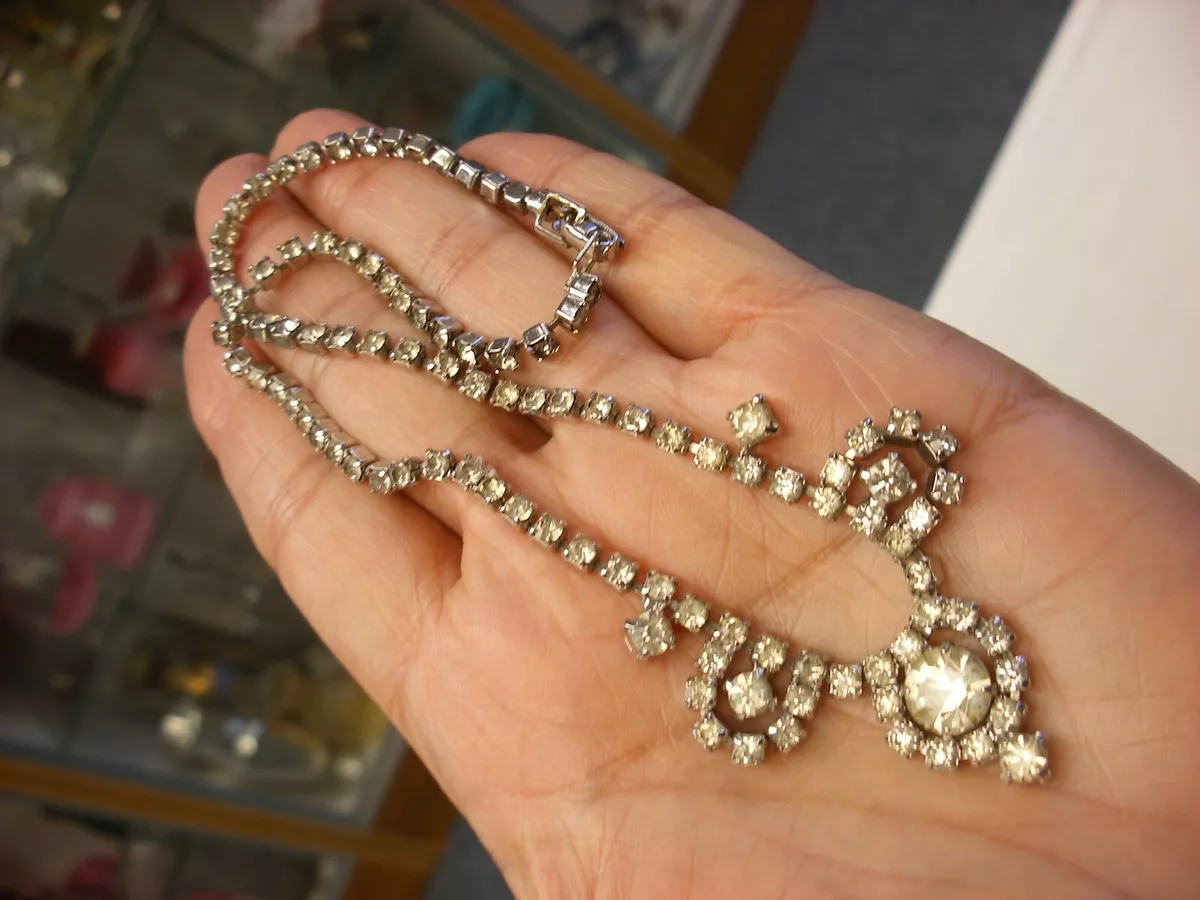 Rhinestone necklace sale