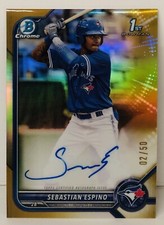2022 Bowman - Sebastian Espino 1st Bowman Chrome True Gold Refractor Auto /50 RC