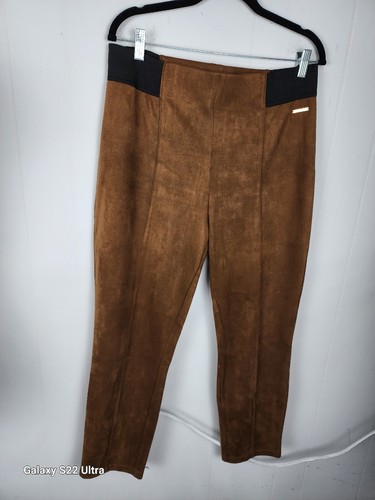 Marc New York WMS Sz M/L Brown Stretch Faux Suede Poly Spandex Pants S68 - Picture 9 of 24