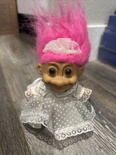 18315 Russ Troll Bride White Wedding Dress Pink Hair Vintage 90 s
