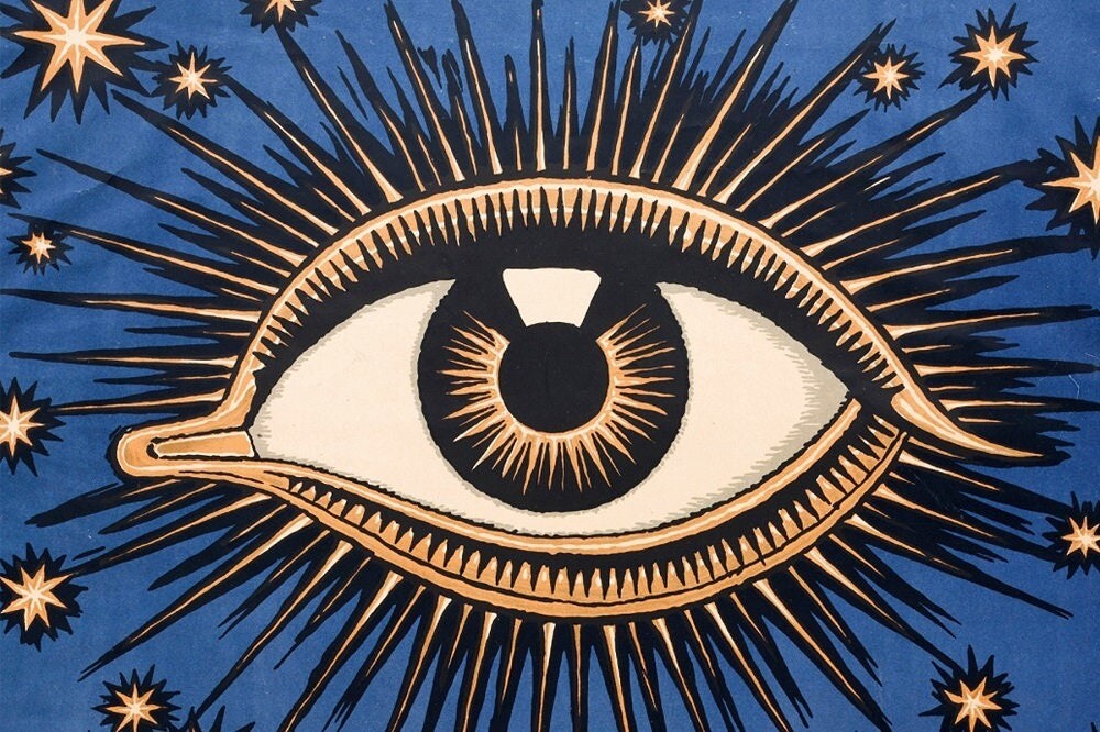 Art Deco Celestial Eye Illustration Fine Art Print All Seeing Eye Great