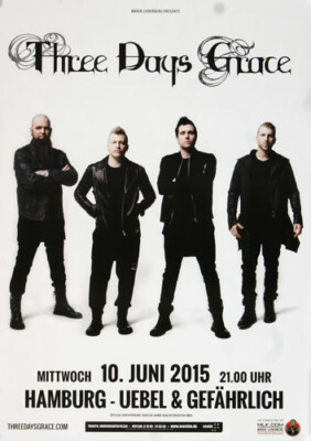 Three Days Grace - Human, Hamburg 2015 | Konzertplakat | Poster