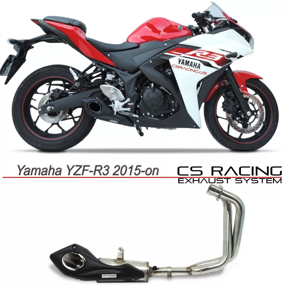 Yamaha YZF R3 2015 23 Full Exhaust Muffler dB Killer CS Racing Click for Video