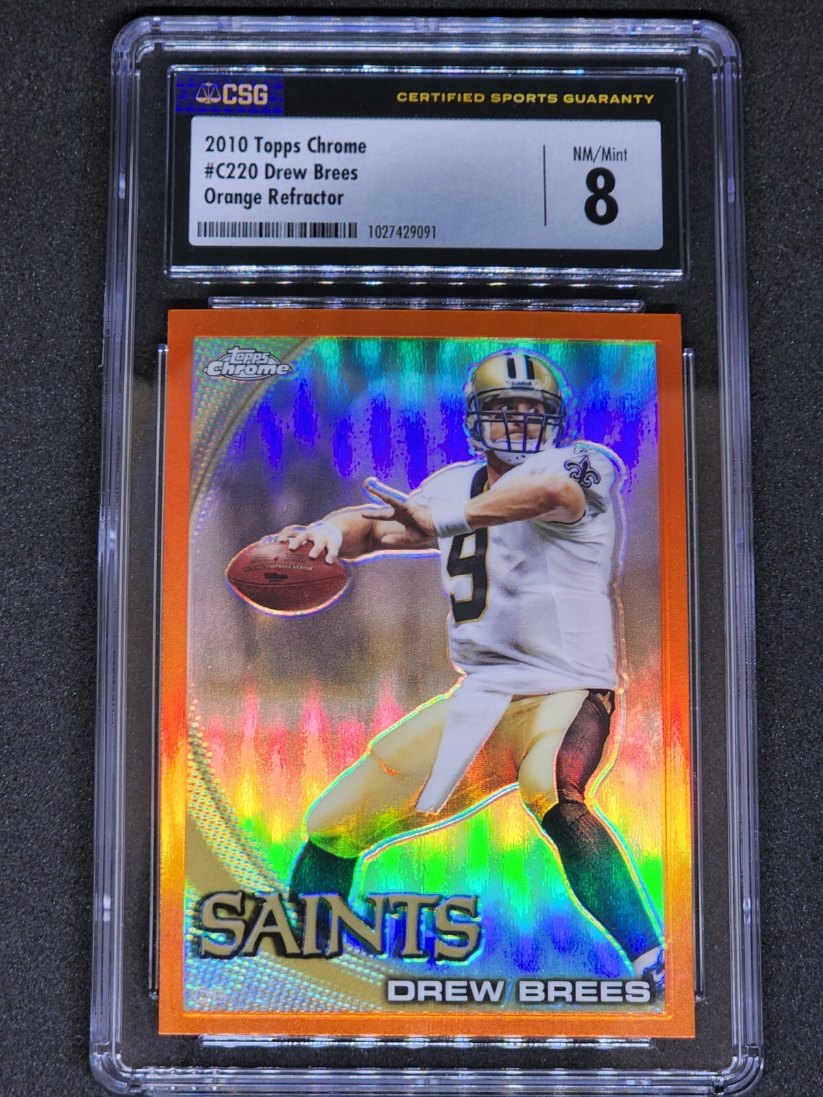2010 Topps Chrome Orange Refractor #C220 Drew Brees New Orleans Saints