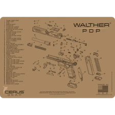 WALTHER PDP SCHEMATIC HANDGUN MAT FDE
