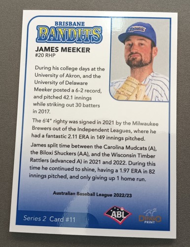 2023 JAMES MEEKER (Nashville Sounds, Biloxi Shuckers, Milwaukee Brewers) - Picture 2 of 2