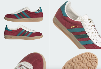 Size 9 - Adidas Gazelle Collegiate Burgundy Green for sale online