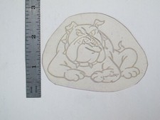 vtg 1960s 70s Tattoo Flash acetate stencil Animals Bulldog Guard signed AN2