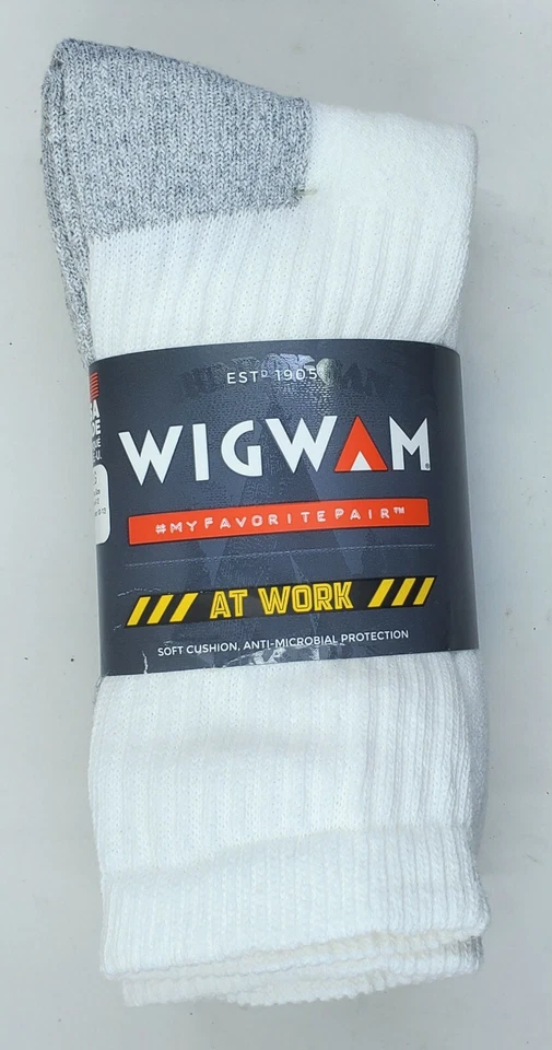 Paquete de 3 calcetines Wigwam At Work para hombre blancos grises Foto 3 de 3