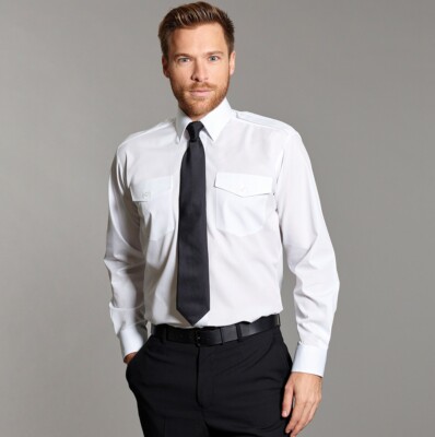 Disley P215 Williams Herren Pilotenhemd Langarm Doorman Security Guard 