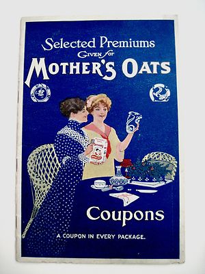 Vintage 1900's Premiums Given for ''Mother's Oats'' Coupons Booklet Quaker Oats *