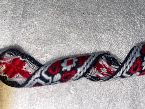 6.5 yards black red white jacquard woven celtic trim sewing ribbon 1" * - Picture 2 of 3