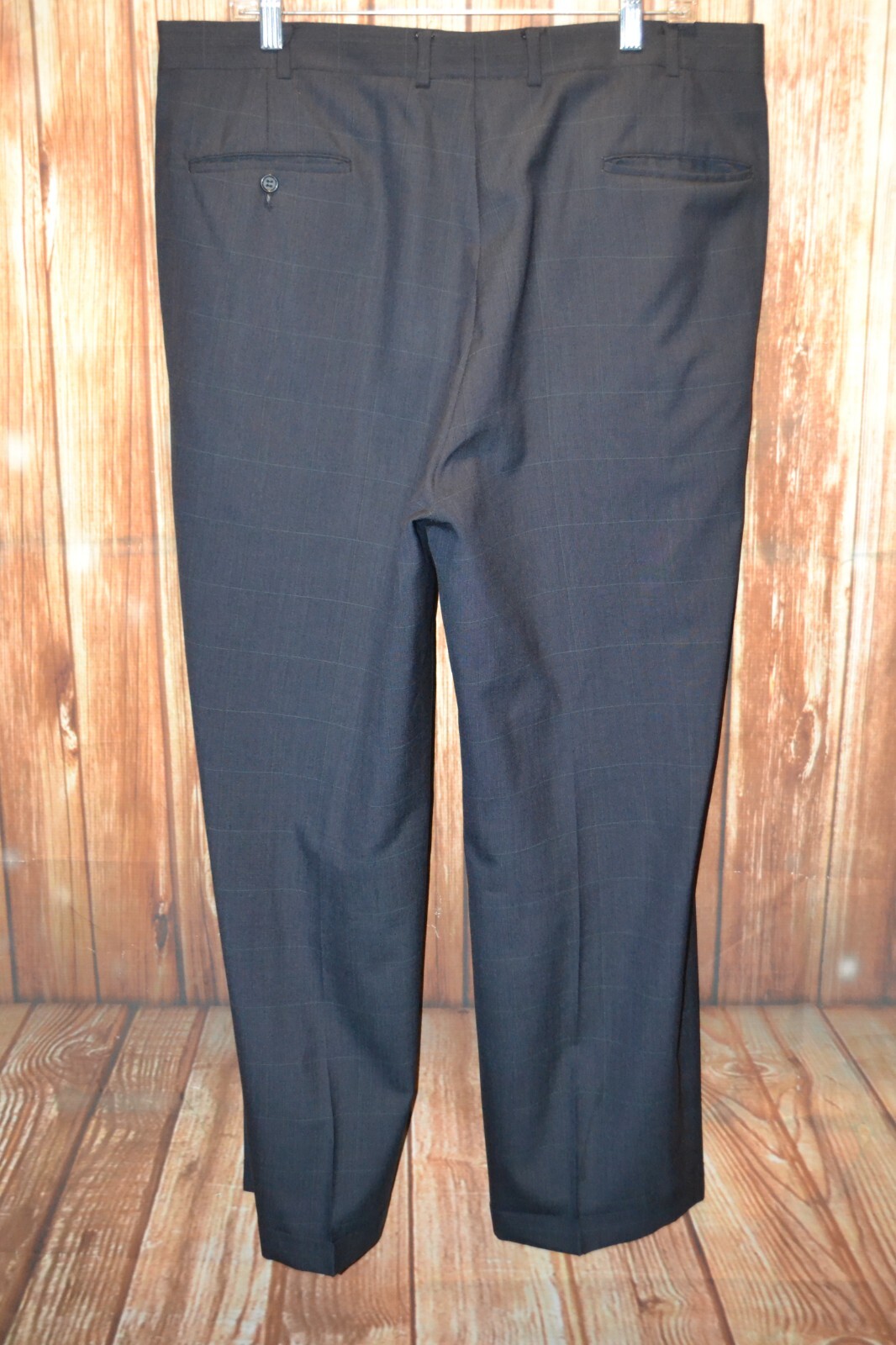 Vintage Burberrys Men Check Wool Navy Blue 2 Front Button Suit Sz 44L Wst 36x28 thumbnail 15